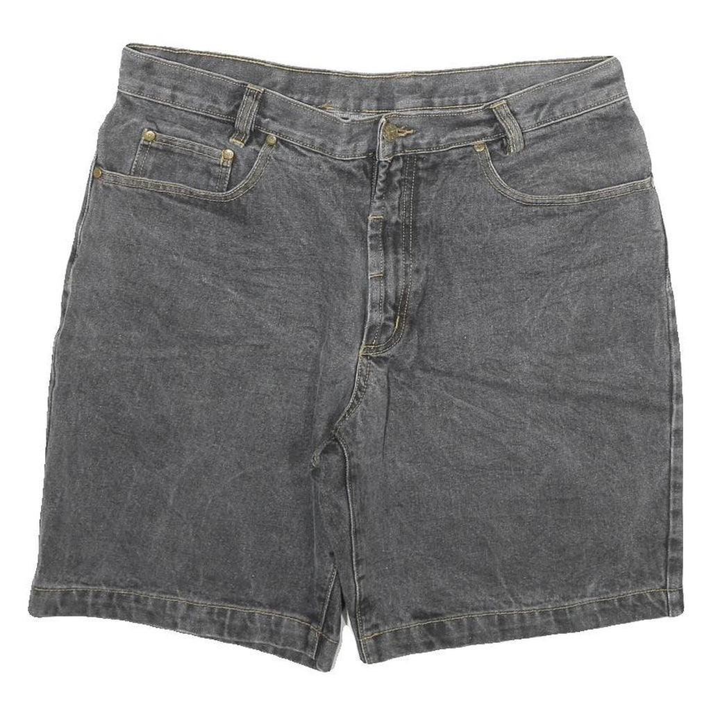 WESTERN STAR Mens Shorts Black Casual XL W34 Cotton Blend Classic Fit Zip Pocket