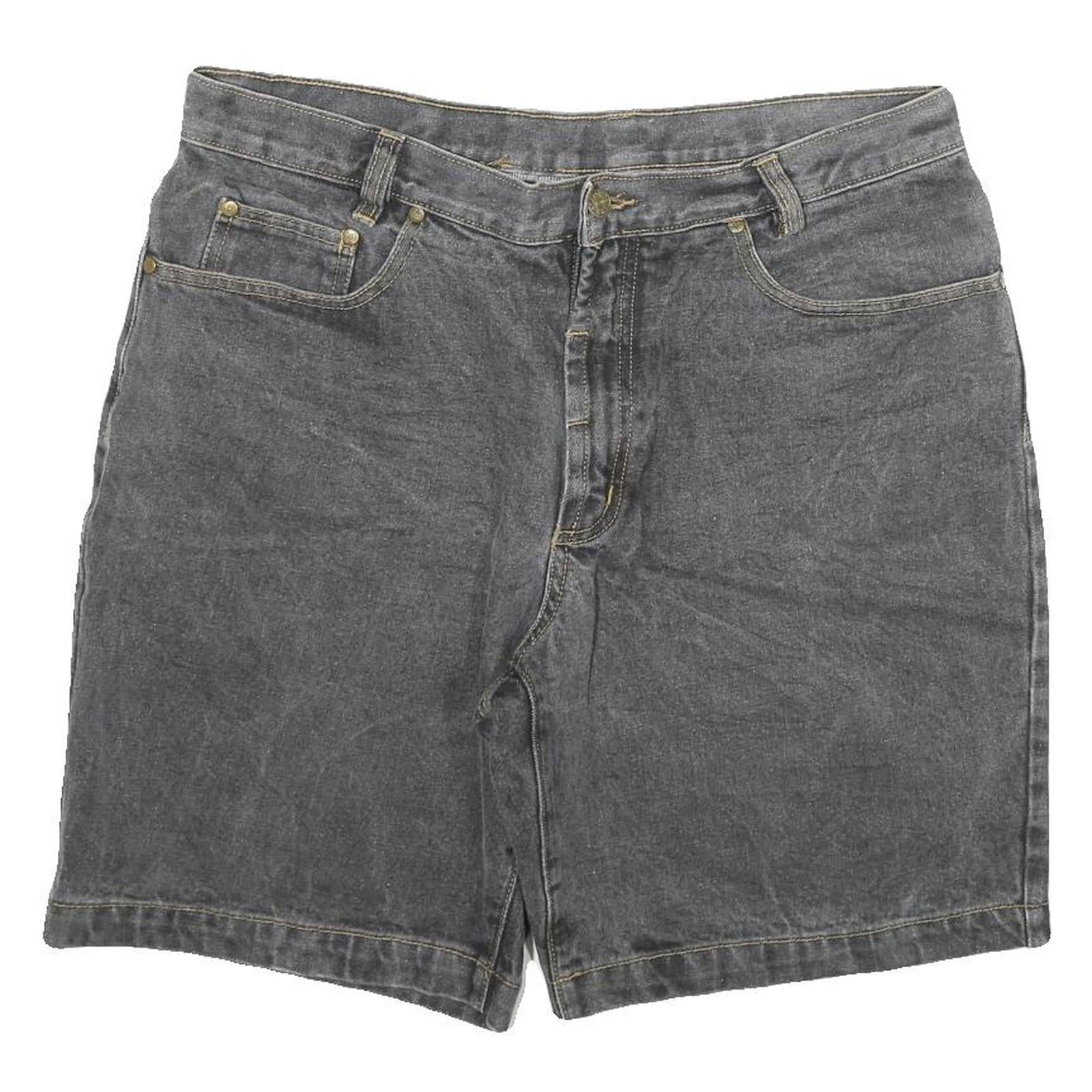 WESTERN STAR Mens Shorts Black Casual XL W34 Cotton Blend Classic Fit Zip Pocket