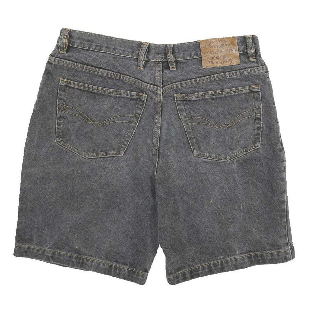 WESTERN STAR Mens Shorts Black Casual XL W34 Cotton Blend Classic Fit Zip Pocket