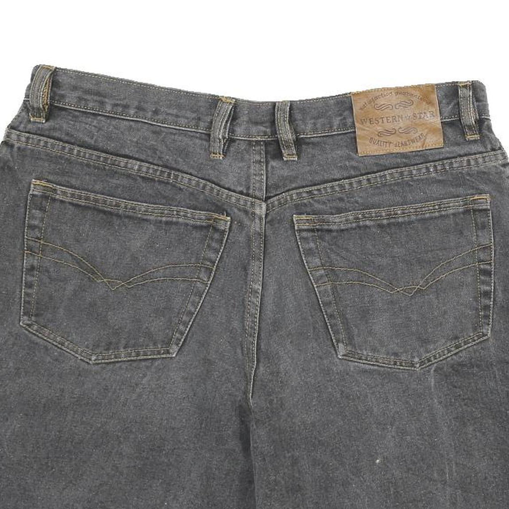 WESTERN STAR Mens Shorts Black Casual XL W34 Cotton Blend Classic Fit Zip Pocket