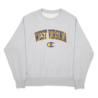 CHAMPION REVERSE WEAVE Mens Grey West Virginia Crew Neck L Cotton Blend