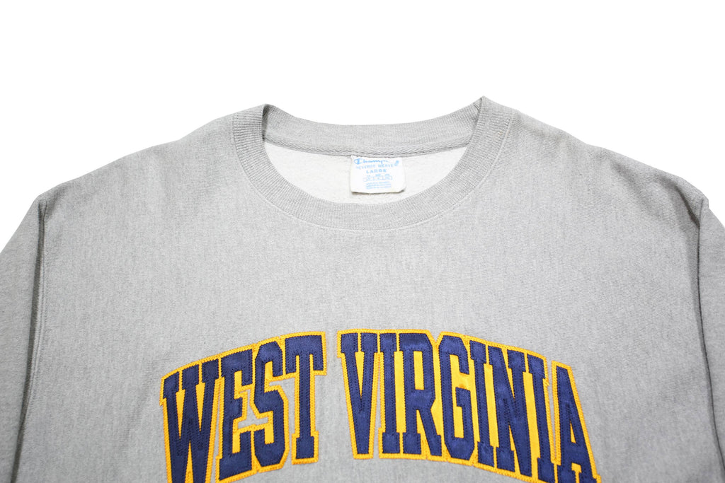 CHAMPION REVERSE WEAVE Mens Grey West Virginia Crew Neck L Cotton Blend