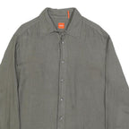 BOSS HUGO BOSS Mens Grey Casual Shirt M Lightweight Comfort Long Sleeve Relaxed