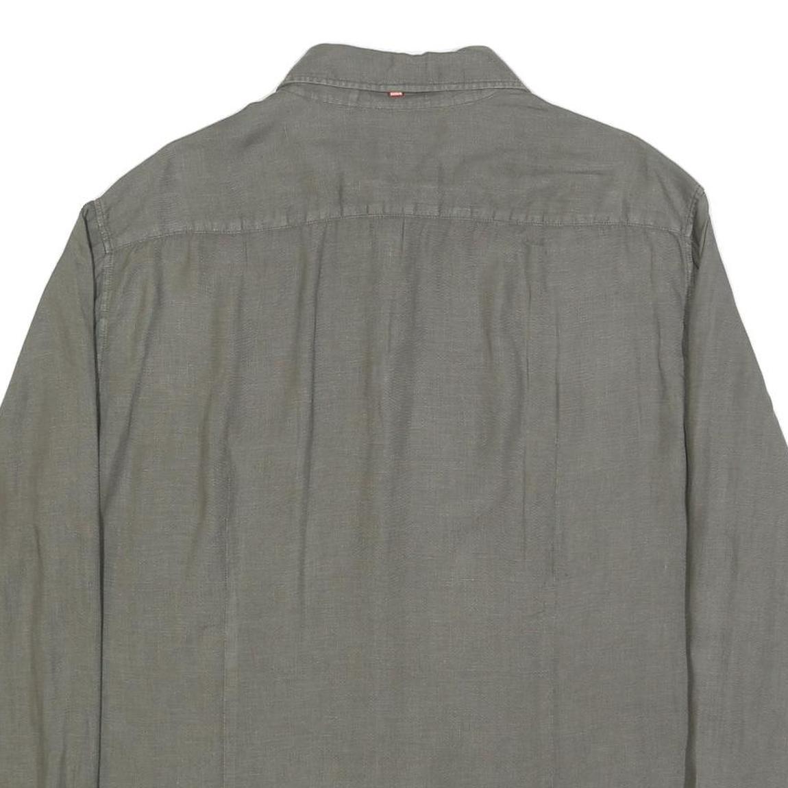 BOSS HUGO BOSS Mens Grey Casual Shirt M Lightweight Comfort Long Sleeve Relaxed