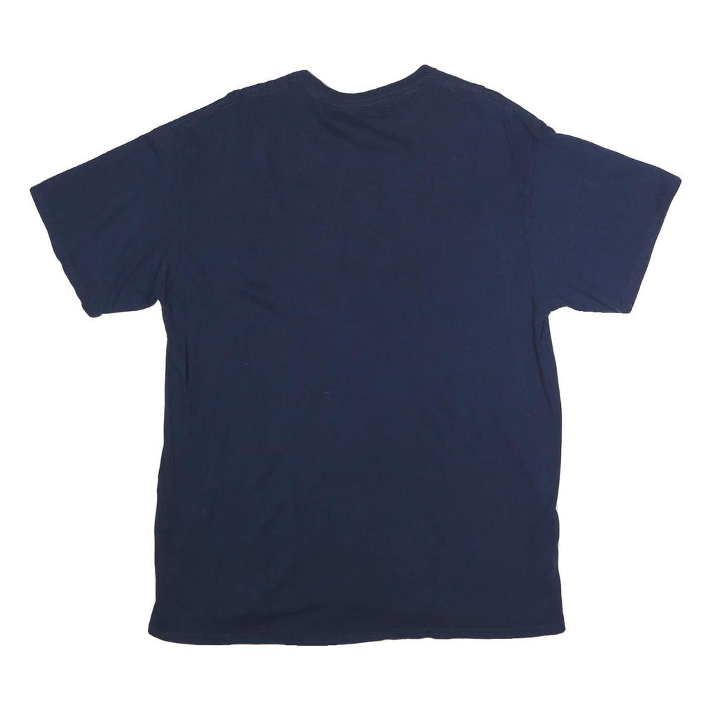 Mens Navy Blue Statue Of Liberty Graphic T-Shirt L Short Sleeve Crew Neck