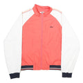 ASICS Womens Coral & White Track Jacket L Polyester Zip Striped Trim Sportswear