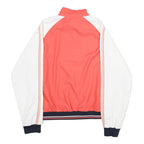 ASICS Womens Coral & White Track Jacket L Polyester Zip Striped Trim Sportswear