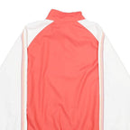 ASICS Womens Coral & White Track Jacket L Polyester Zip Striped Trim Sportswear