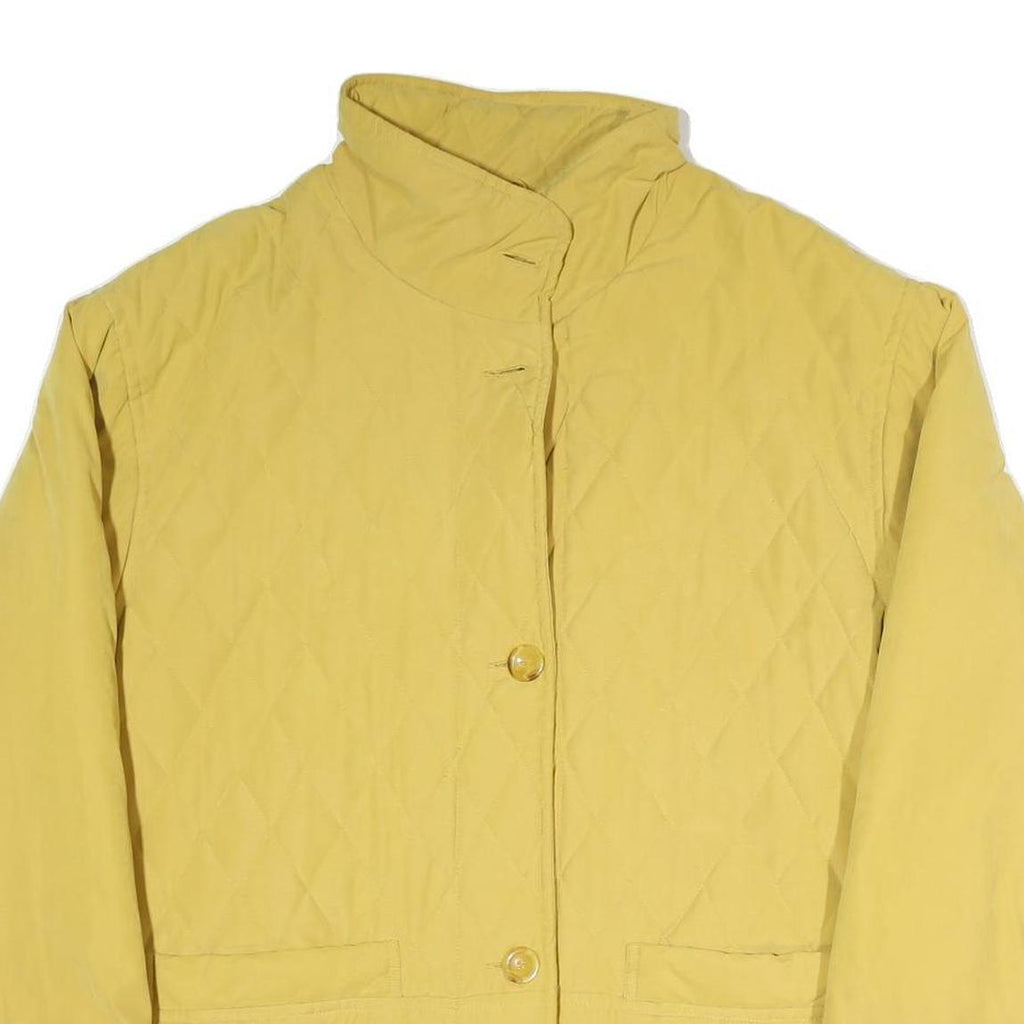 CITYLIFE Womens Yellow Quilted Button Jacket XL Polyester Blend Classic
