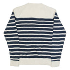 NAUTICA Womens Patterned Jumper Cream Striped Tight Knit L