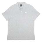 NIKE Mens Grey Polo Shirt XL Cotton Short Sleeve Plain Casual Sportswear