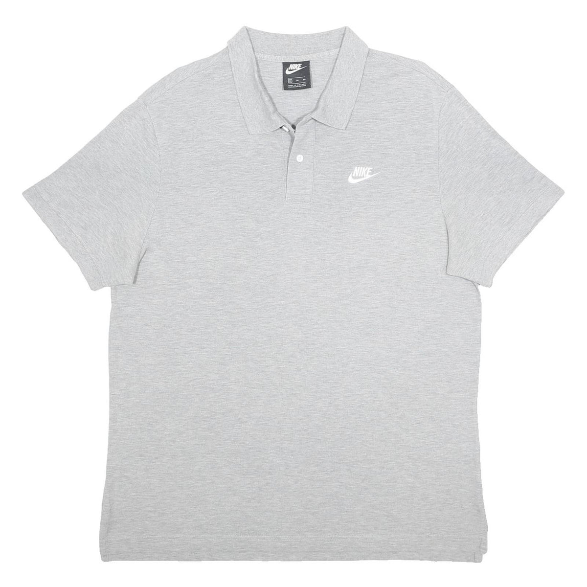 NIKE Mens Grey Polo Shirt XL Cotton Short Sleeve Plain Casual Sportswear