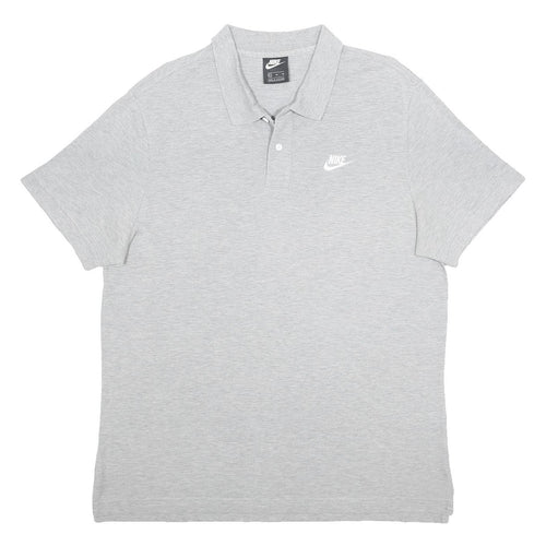 NIKE Mens Grey Polo Shirt XL Cotton Short Sleeve Plain Casual Sportswear