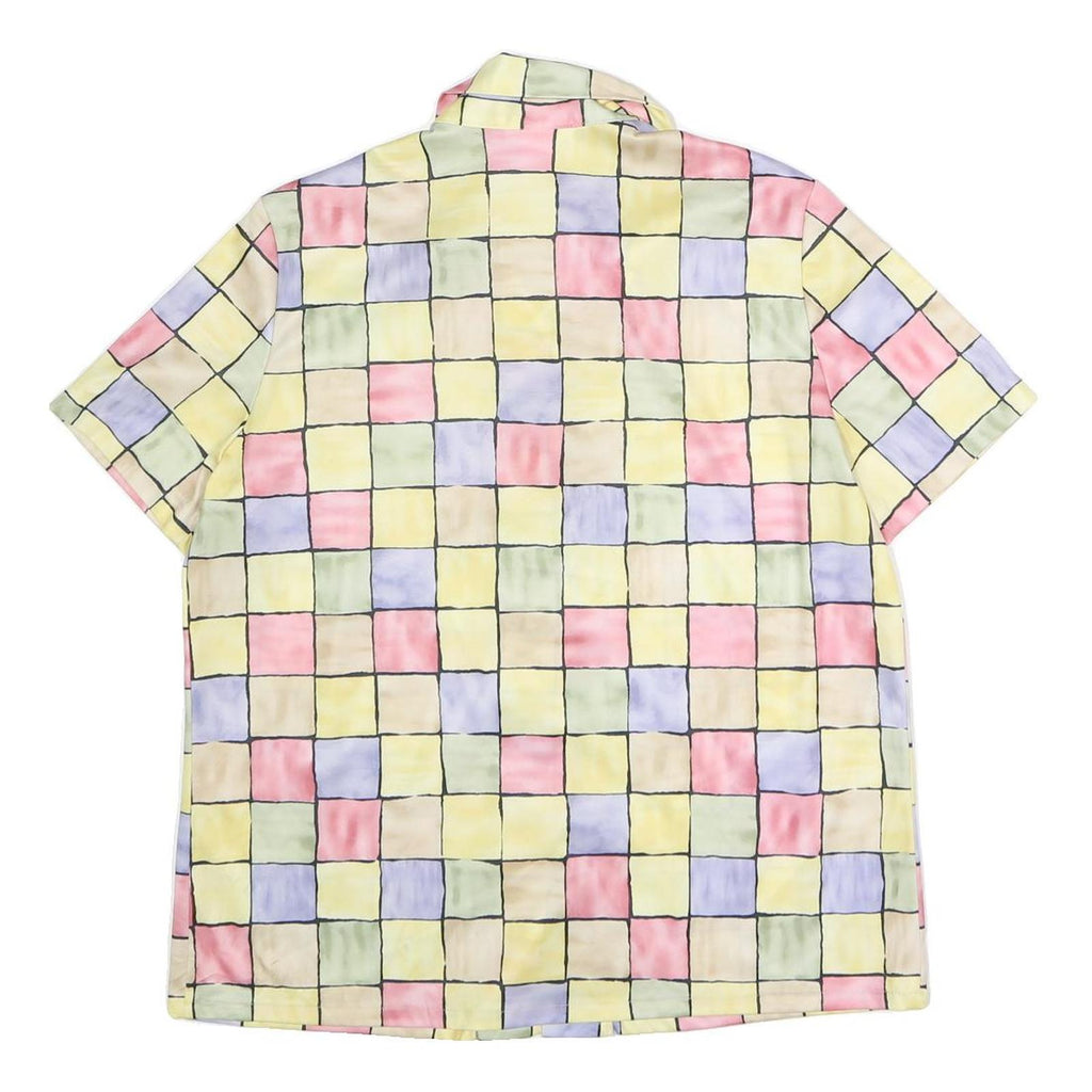 BLAIR Womens Pastel Yellow & Multicolour Check Printed Shirt Short Sleeve