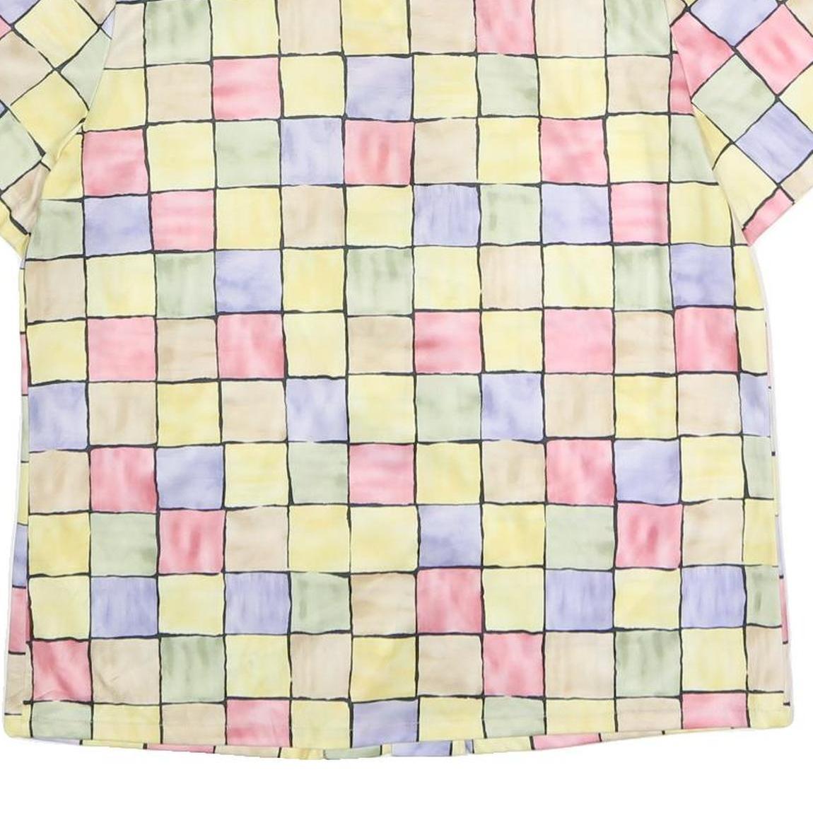 BLAIR Womens Pastel Yellow & Multicolour Check Printed Shirt Short Sleeve