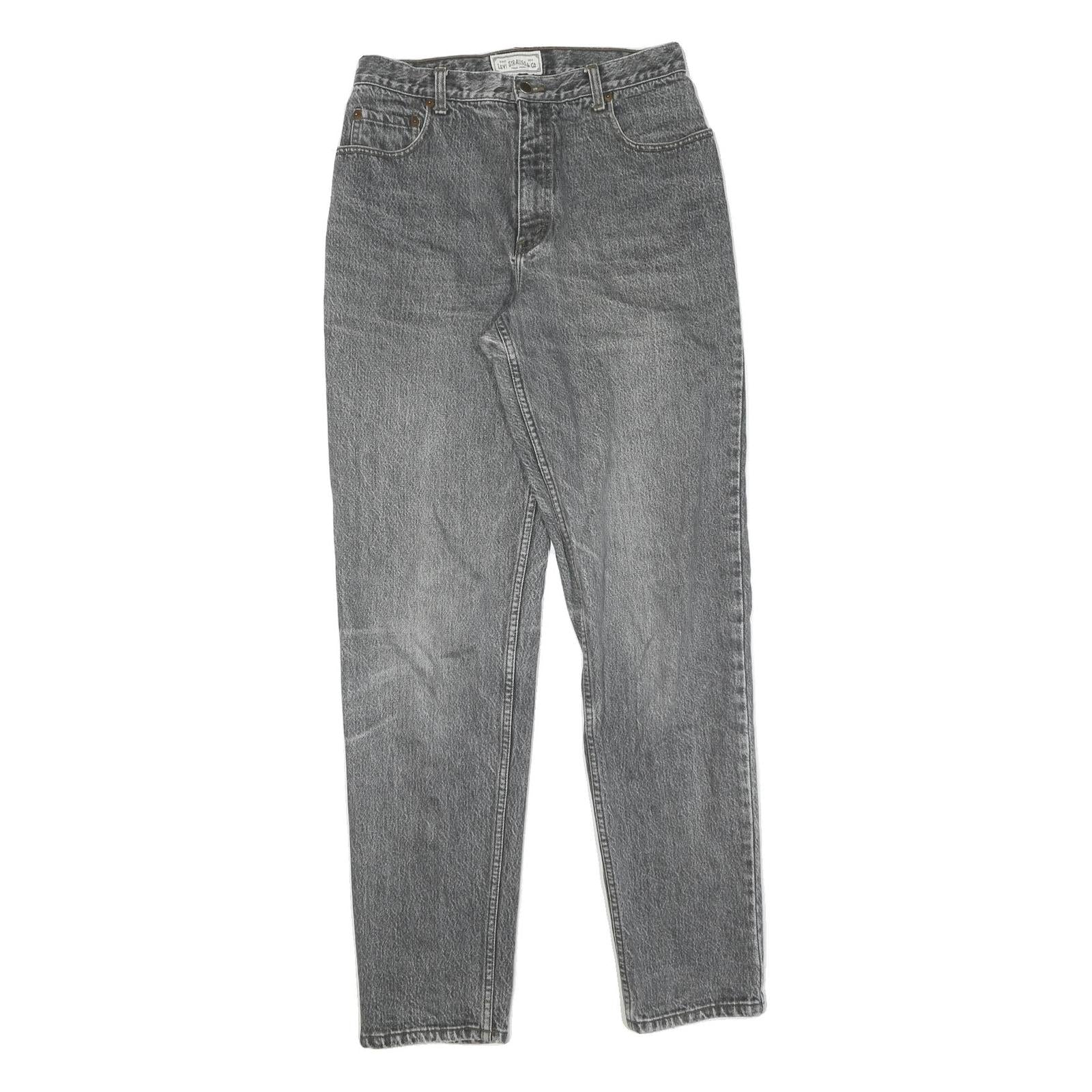LEVI'S Womens Regular Fit Grey Denim Straight Jeans W31 L34 Classic Cotton Zip