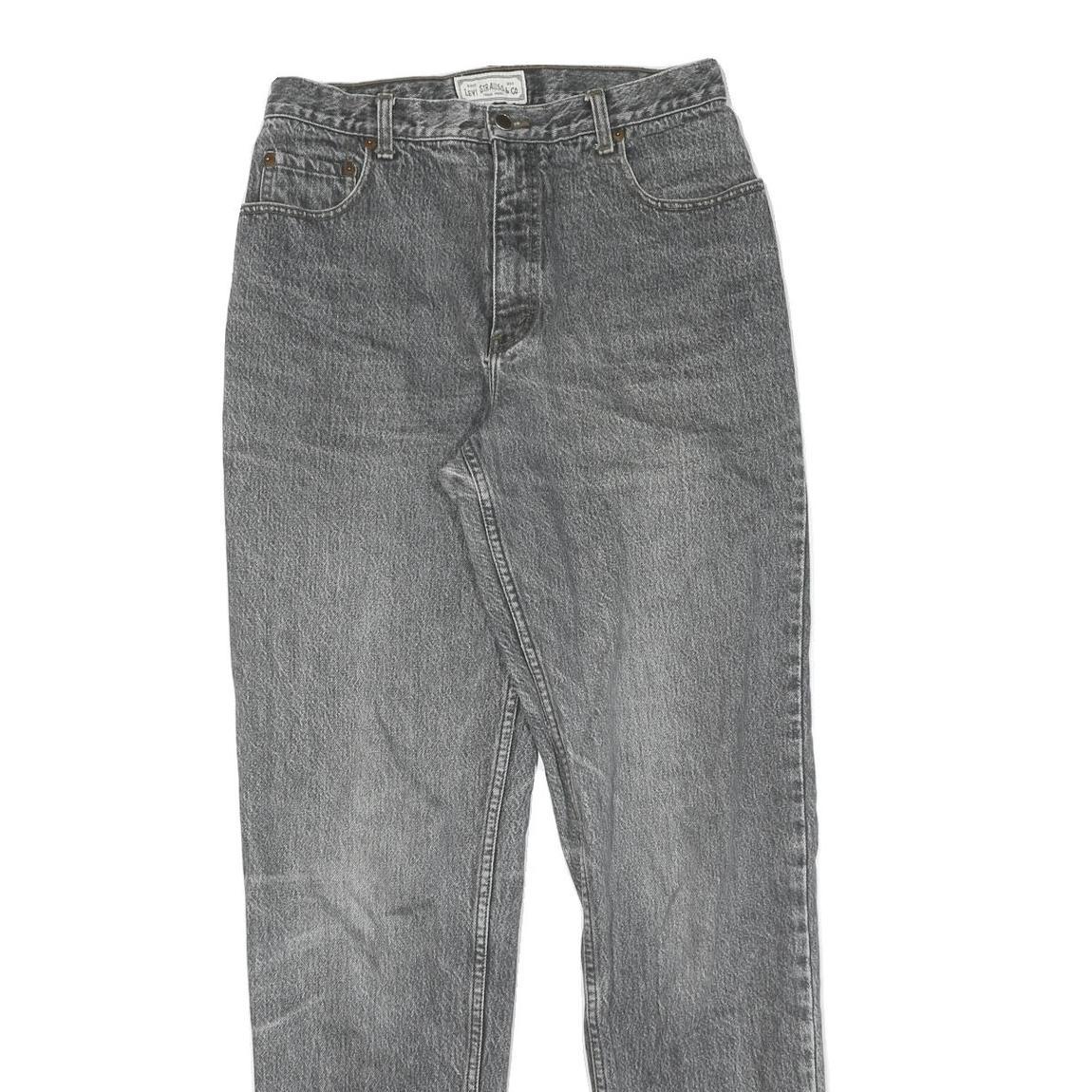 LEVI'S Womens Regular Fit Grey Denim Straight Jeans W31 L34 Classic Cotton Zip