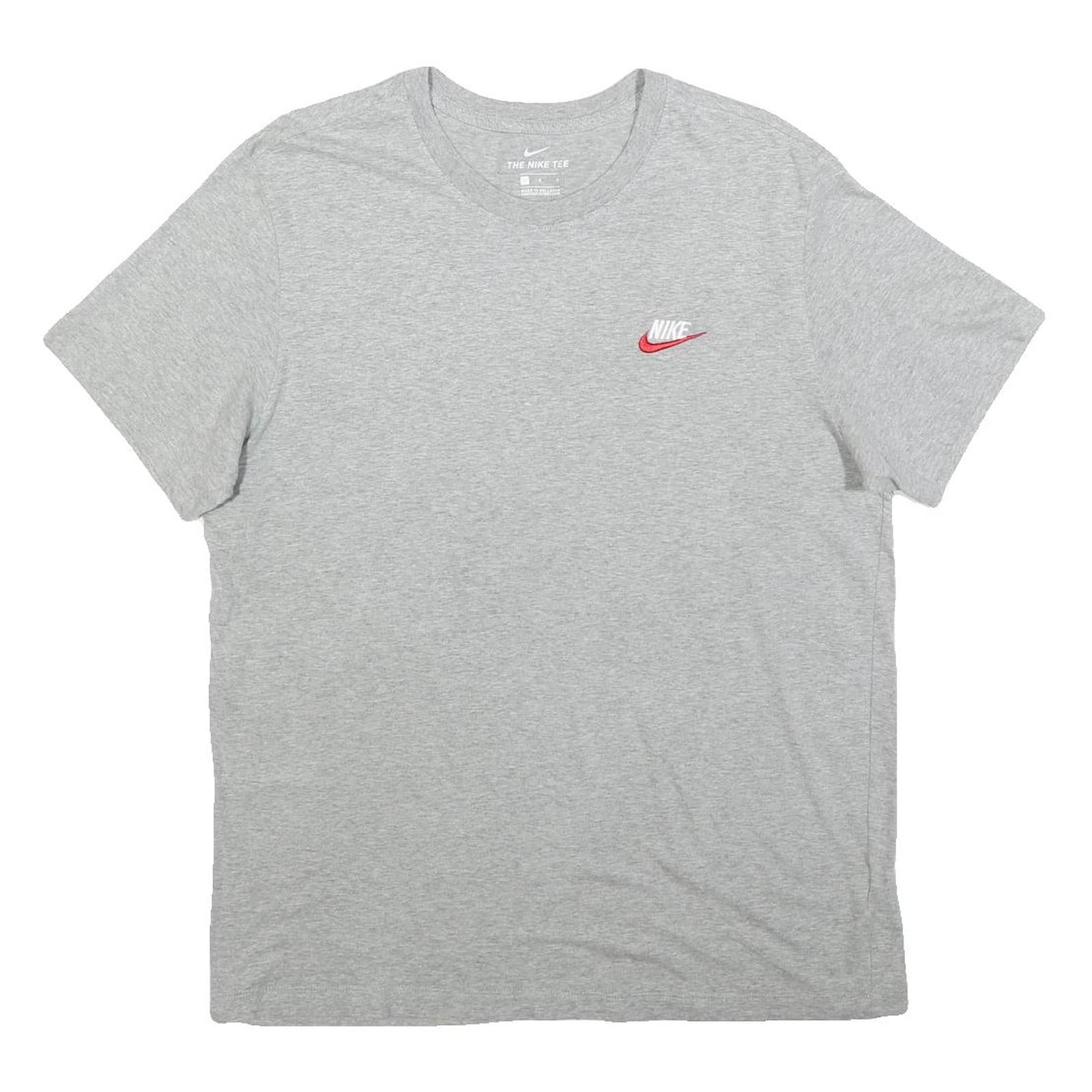 NIKE Mens Grey Graphic T-Shirt L Short Sleeve Crew Neck Logo Cotton Casual