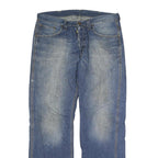 CARHARTT Mens Regular Fit Blue Denim Jeans W33 L34 Faded Button Closure Classic