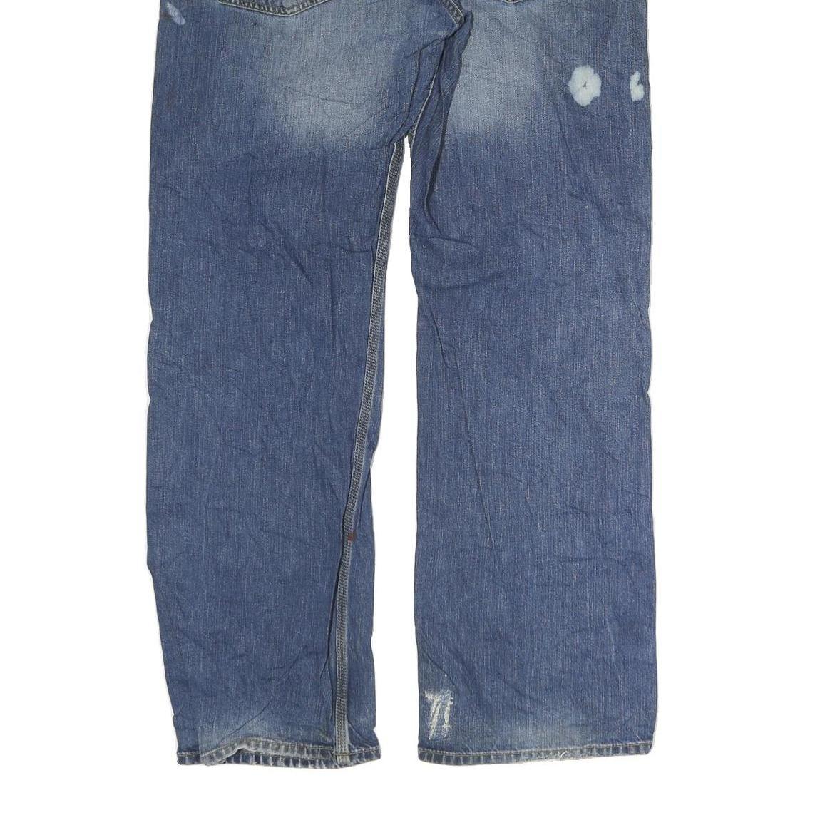 CARHARTT Mens Regular Fit Blue Denim Jeans W33 L34 Faded Button Closure Classic