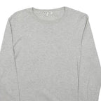 REISS Womens Grey Plain Wool Blend Basic Knit Crew Neck Jumper XS Lightweight