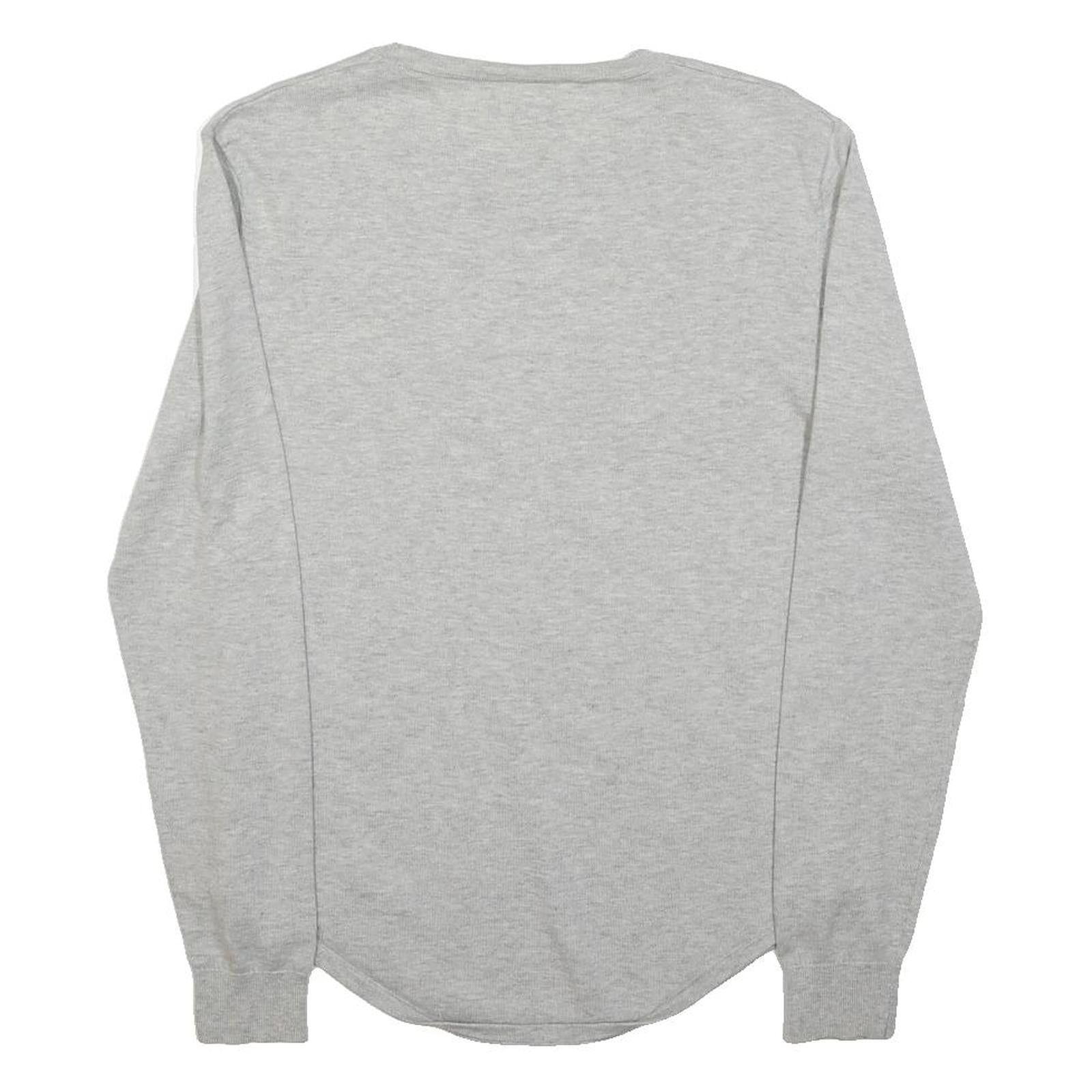 REISS Womens Grey Plain Wool Blend Basic Knit Crew Neck Jumper XS Lightweight