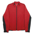 ADIDAS Womens Red & Black Track Jacket M Polyester Zip Plain Sportswear