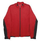 ADIDAS Womens Red & Black Track Jacket M Polyester Zip Plain Sportswear