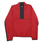 ADIDAS Womens Red & Black Track Jacket M Polyester Zip Plain Sportswear