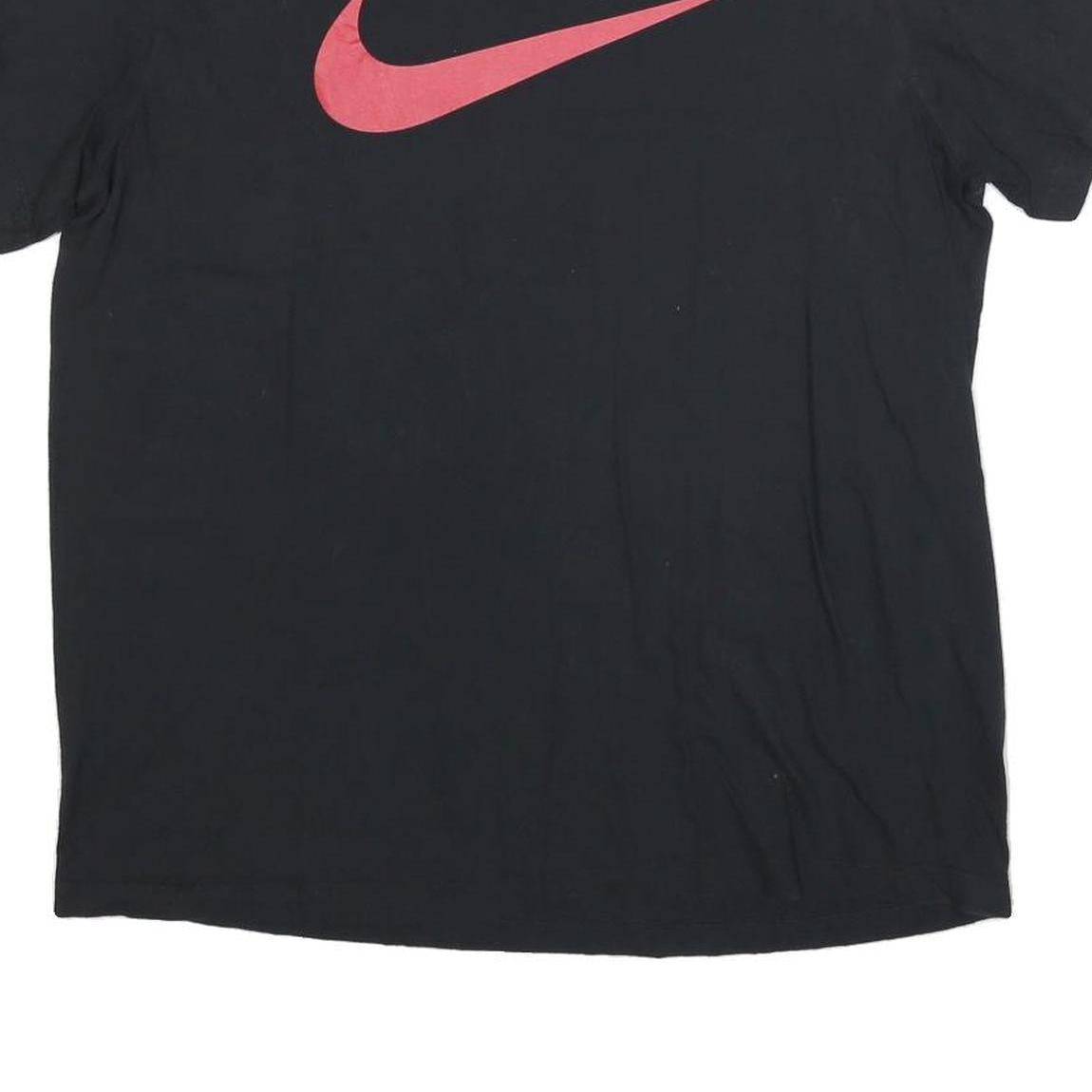 NIKE Womens Black T-Shirt L Short Sleeve Crew Neck Cotton Blend Sportswear