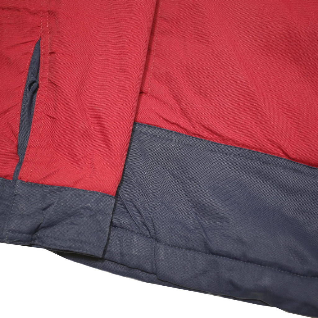 TOMMY HILFIGER Mens Red & Navy Zip Jacket L Polyester Blend Colourblock Casual