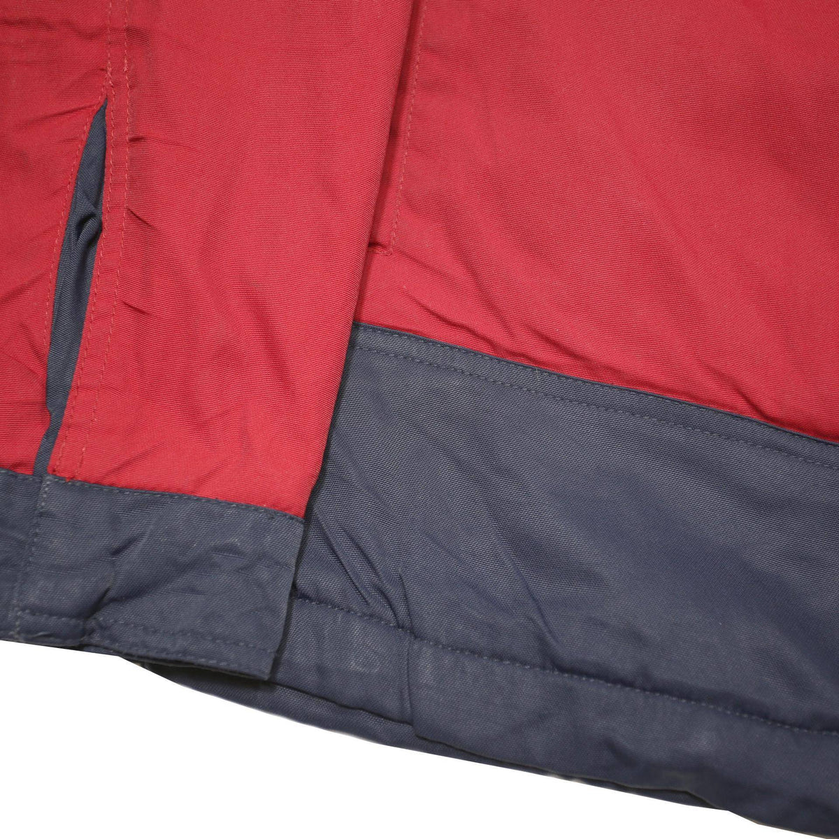 TOMMY HILFIGER Mens Red & Navy Zip Jacket L Polyester Blend Colourblock Casual