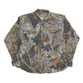 FIELD STAFF Mens Brown & Green Camouflage Shirt XL Cotton Blend Casual Work