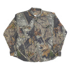 FIELD STAFF Mens Brown & Green Camouflage Shirt XL Cotton Blend Casual Work