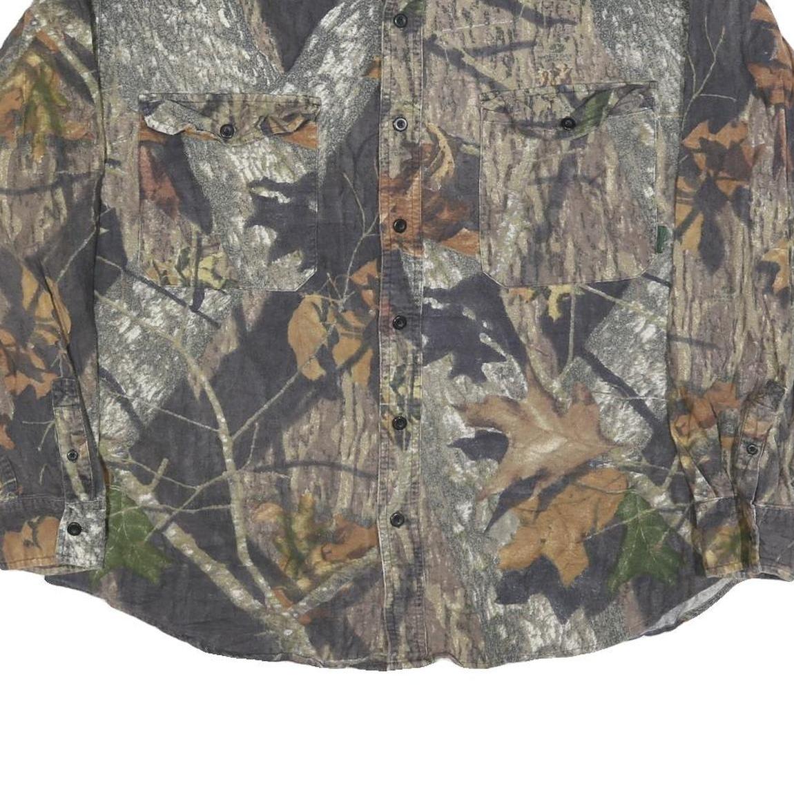 FIELD STAFF Mens Brown & Green Camouflage Shirt XL Cotton Blend Casual Work