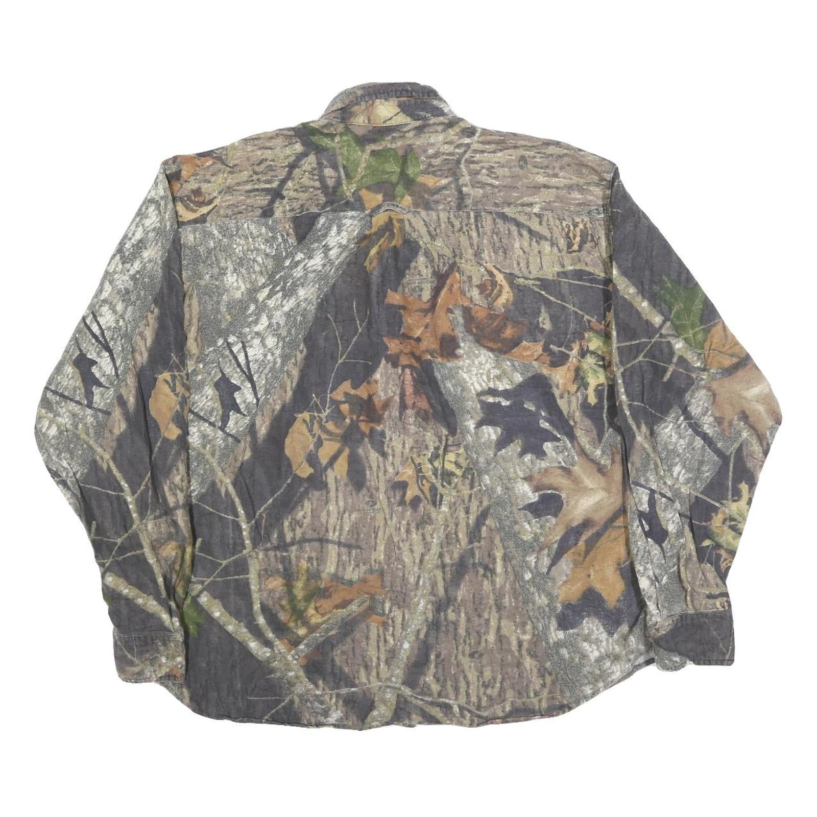 FIELD STAFF Mens Brown & Green Camouflage Shirt XL Cotton Blend Casual Work