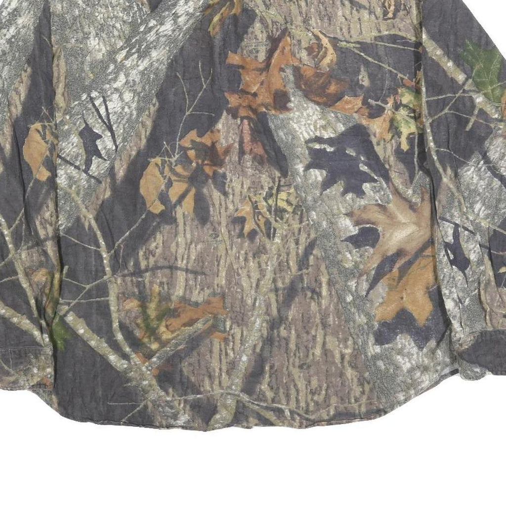 FIELD STAFF Mens Brown & Green Camouflage Shirt XL Cotton Blend Casual Work