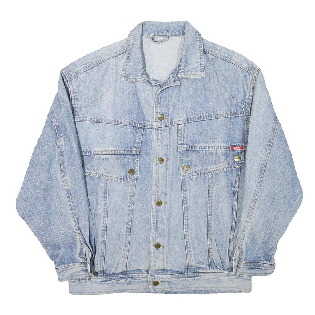 ESPRIT Mens Blue Denim Jacket M Cotton Blend Classic Button Closure Casual