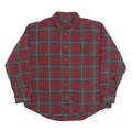 REED EDWARD Mens Red & Grey Check Shirt XL Button-Down Collar Long Sleeve Casual