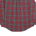 REED EDWARD Mens Red & Grey Check Shirt XL Button-Down Collar Long Sleeve Casual