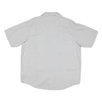 DICKIES Mens Grey & White Striped Casual Shirt 2XL Cotton Blend Short Sleeve