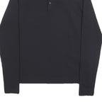 PRADA Mens Black Long Sleeve Plain Polo Shirt XS Cotton Blend Classic