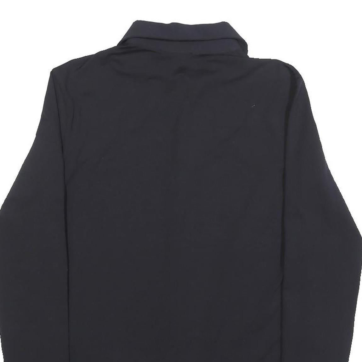 PRADA Mens Black Long Sleeve Plain Polo Shirt XS Cotton Blend Classic