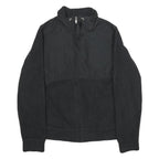 REEBOK Womens Black Polyester Jacket M Zip Plain Casual Everyday