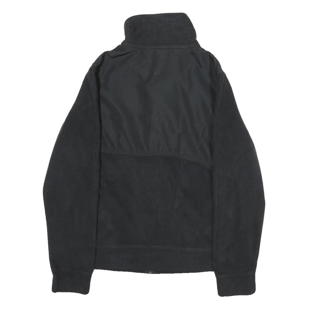 REEBOK Womens Black Polyester Jacket M Zip Plain Casual Everyday