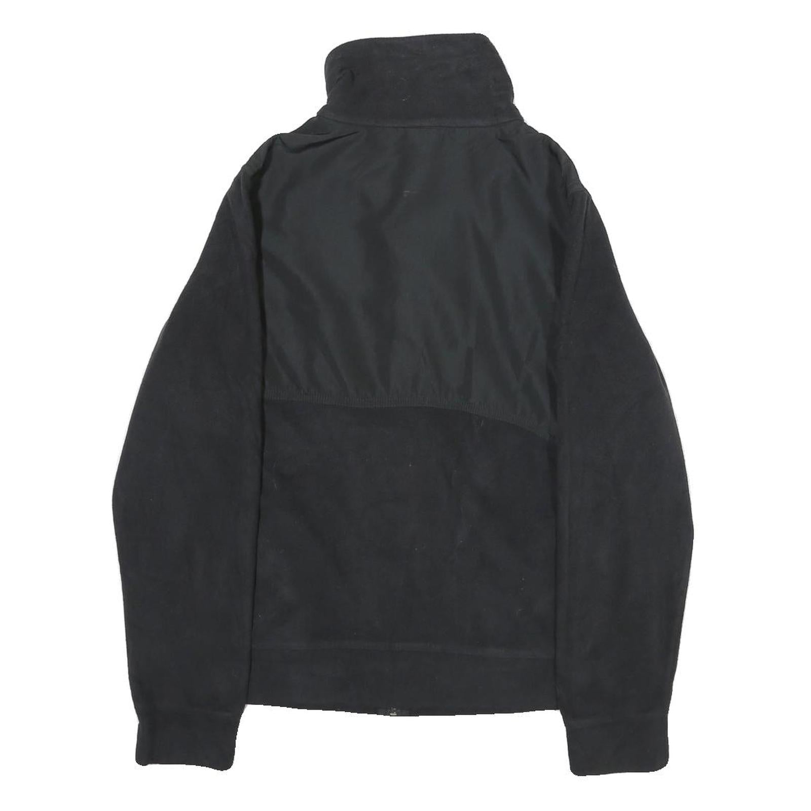 REEBOK Womens Black Polyester Jacket M Zip Plain Casual Everyday