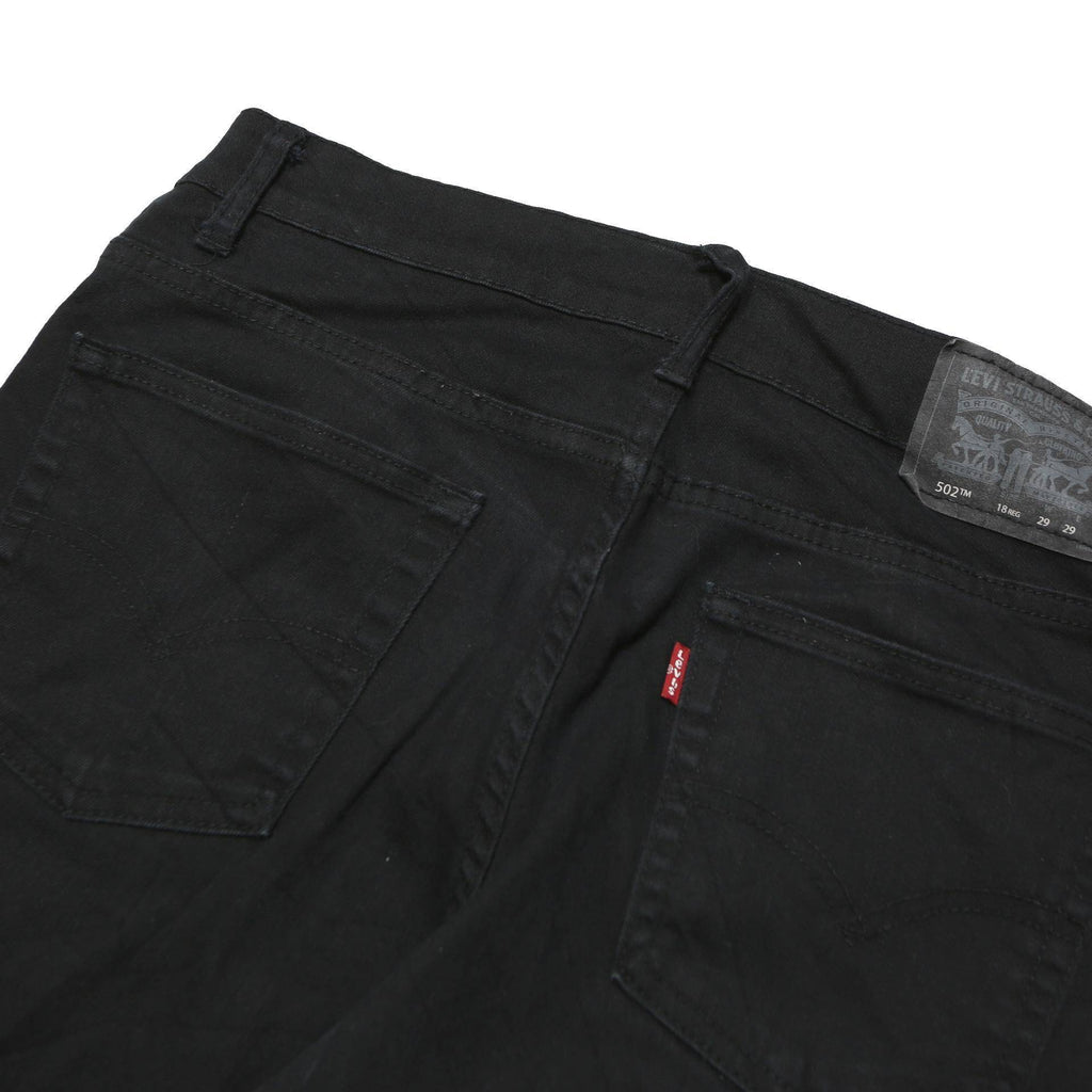 LEVI'S 502 Mens Black Slim Slim Straight Denim Medium W30 L29 Zip Jeans