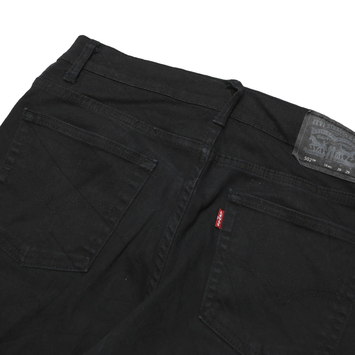 LEVI'S 502 Mens Black Slim Slim Straight Denim Medium W30 L29 Zip Jeans