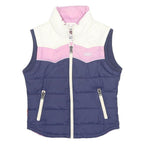 SUPERDRY Womens Navy & Pink Colourblock Sleeveless Zip Jacket M Polyester Padded