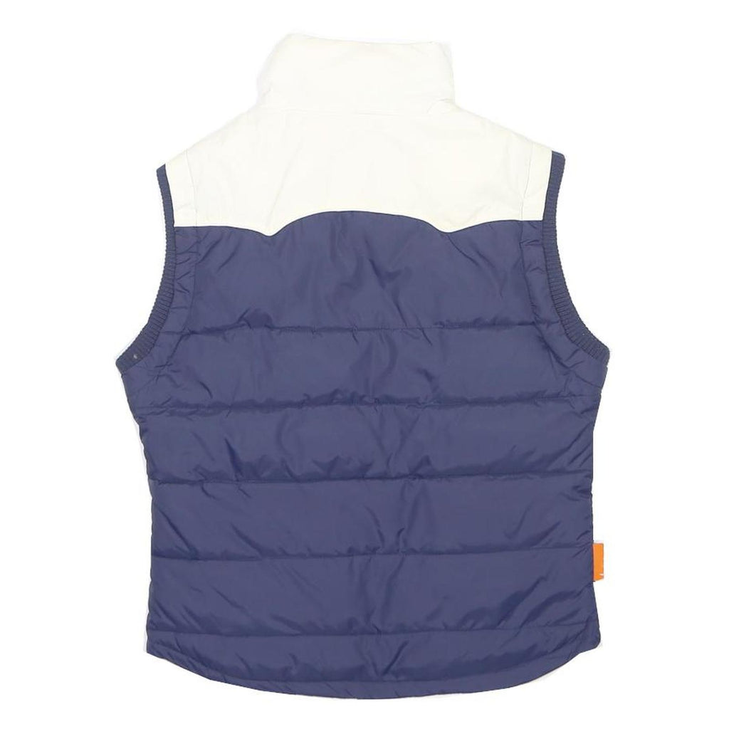 SUPERDRY Womens Navy & Pink Colourblock Sleeveless Zip Jacket M Polyester Padded
